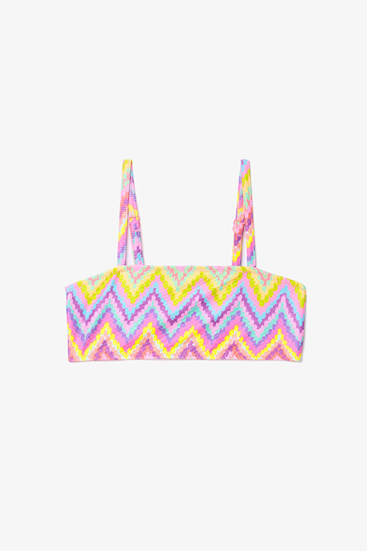 Kız Çocuk Zigzag Bandeau Çok Renkli  Bikini Takımı - 2