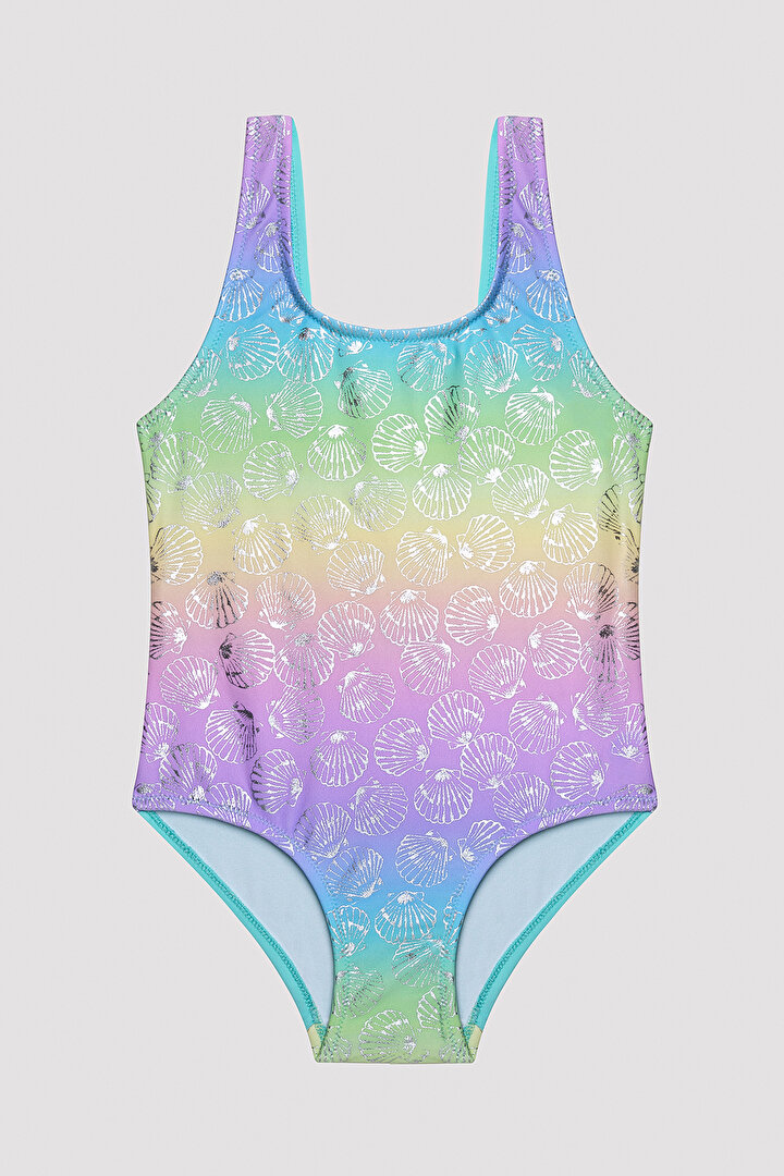 Girls Silver Swim Suit - 1