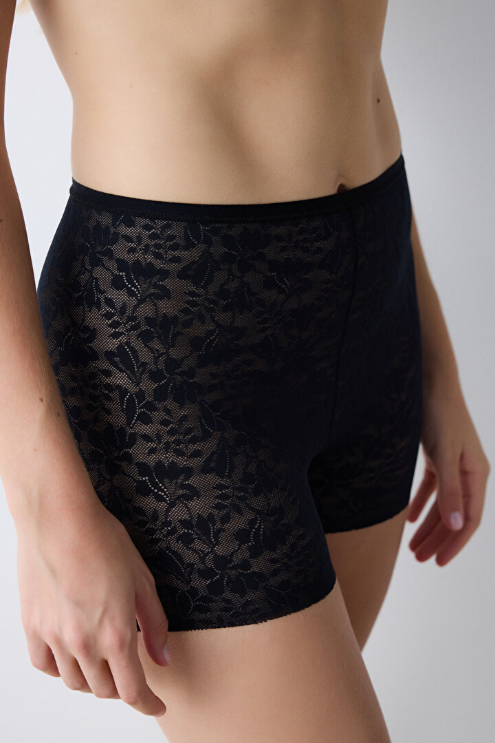 Invisible Laser Cut Lacy Black Boxer - 1