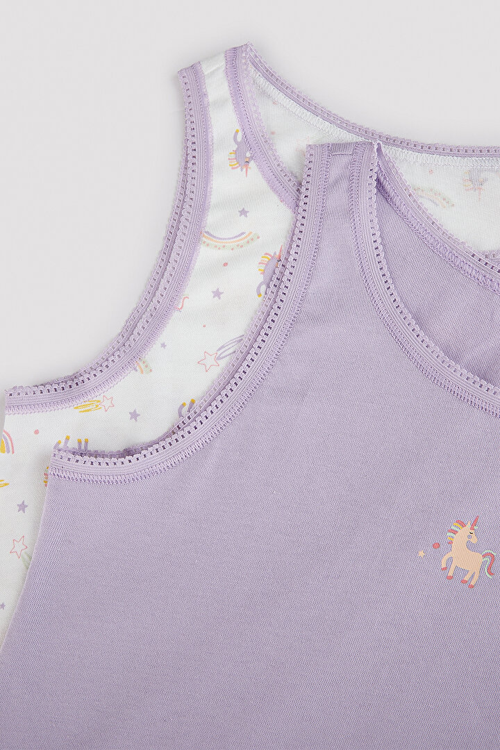 Girls Unicorn Lilac 2in1 Vest - 4