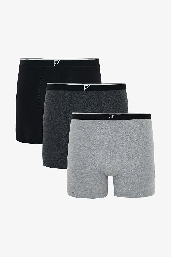 Erkek Flag Sloganlı Organik 3'lü Boxer - 1