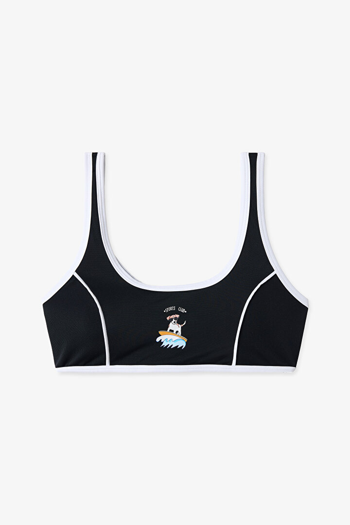 Siyah Genç Kız Puppy Halter Bikini Takımı - 2