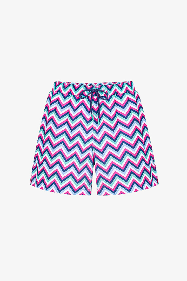 Man Multicolor Zigzag Revival Shorts - 1