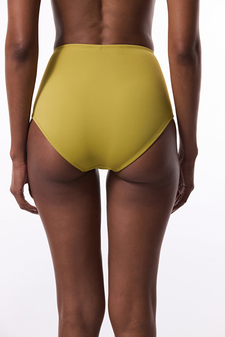 Yağ Yeşili Yüksek Bel Bikini Altı - 2