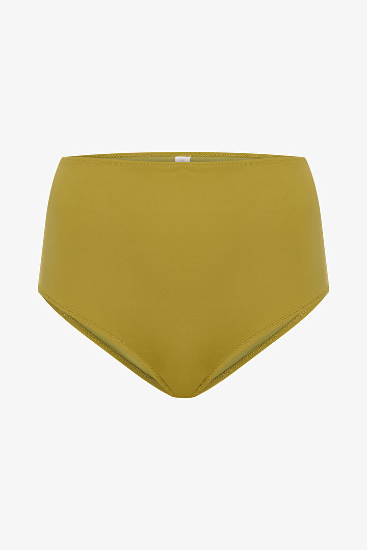 Yağ Yeşili Yüksek Bel Bikini Altı - 3