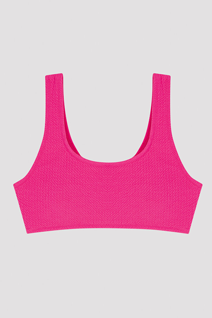 Parlak Pembe Kız Çocuk Cool Neon Halter Bikini Set - 2