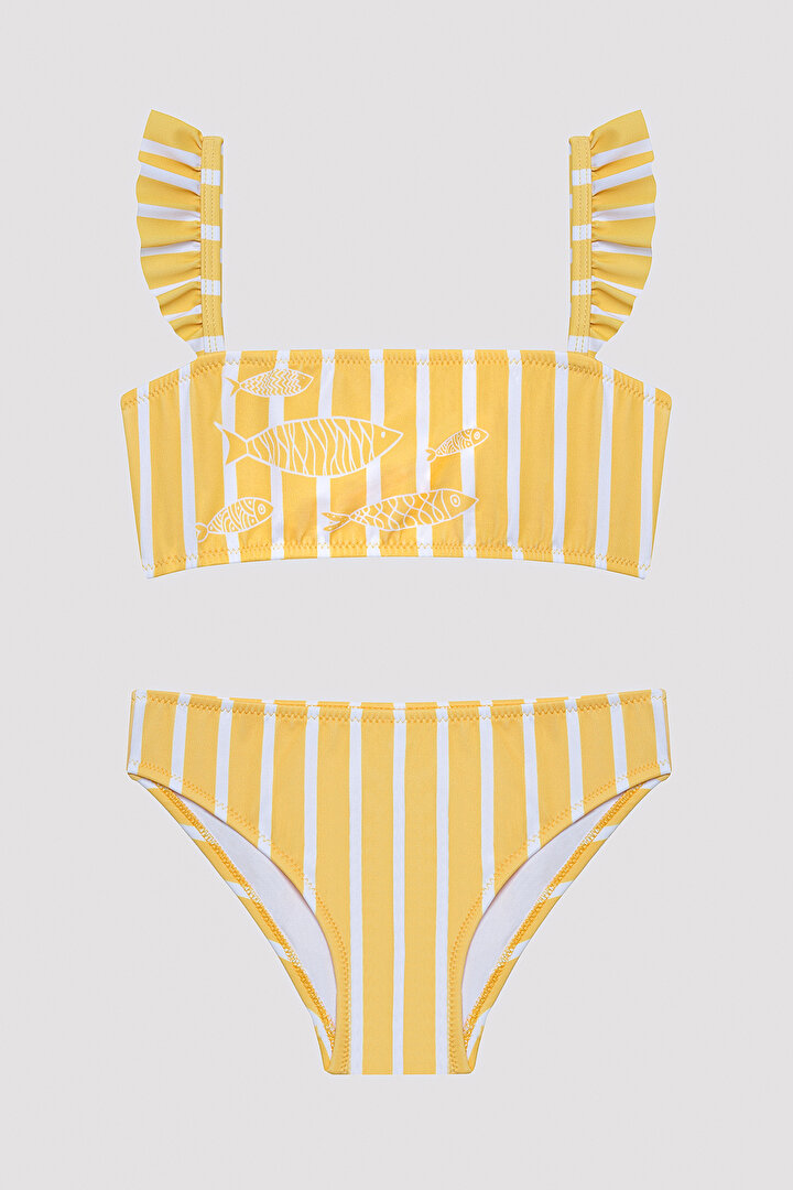 Kız Çocuk Summer Sun Bandeau Çok Renkli Bikini Takımı - 1