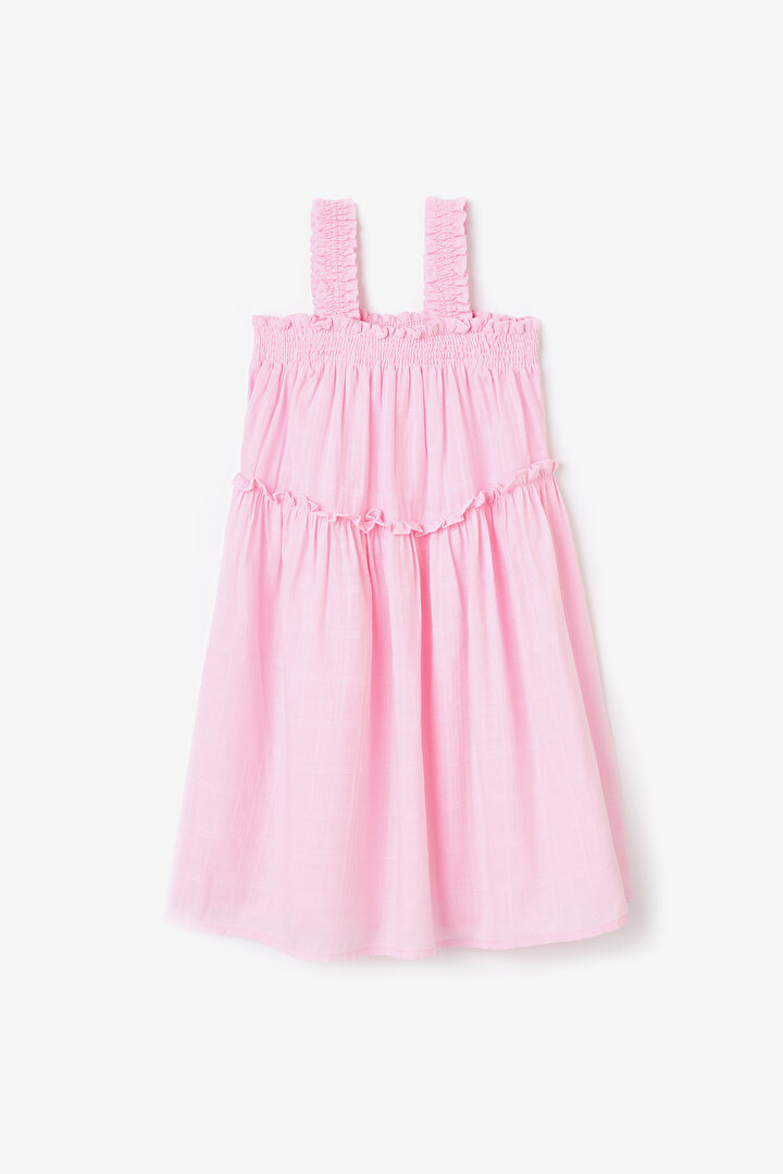 Light Pink GirlsTexture Pink Dress - 1