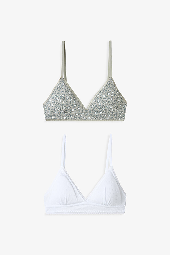 Girls Leopard Patterned 2-Pack Padded Training Bra - 1