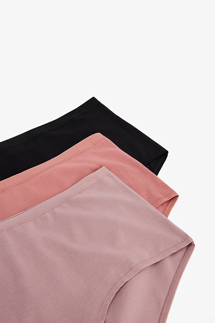 Çok Renkli Earth Tones 3lü Highwaist Slip Külot - 2