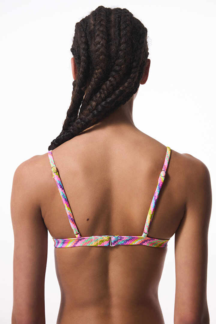 Zigzag Desenli Üçgen Bikini Üstü - 2