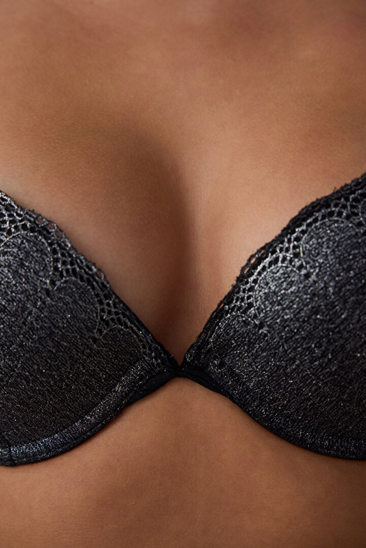 Gümüş Antrasit Crash Shinny Sütyen - 2