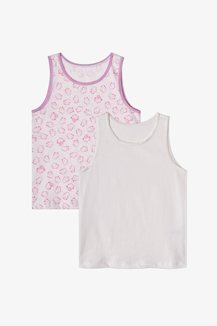 Girls' Unibara Unicorn Patterned 2-Pack Vest - 1