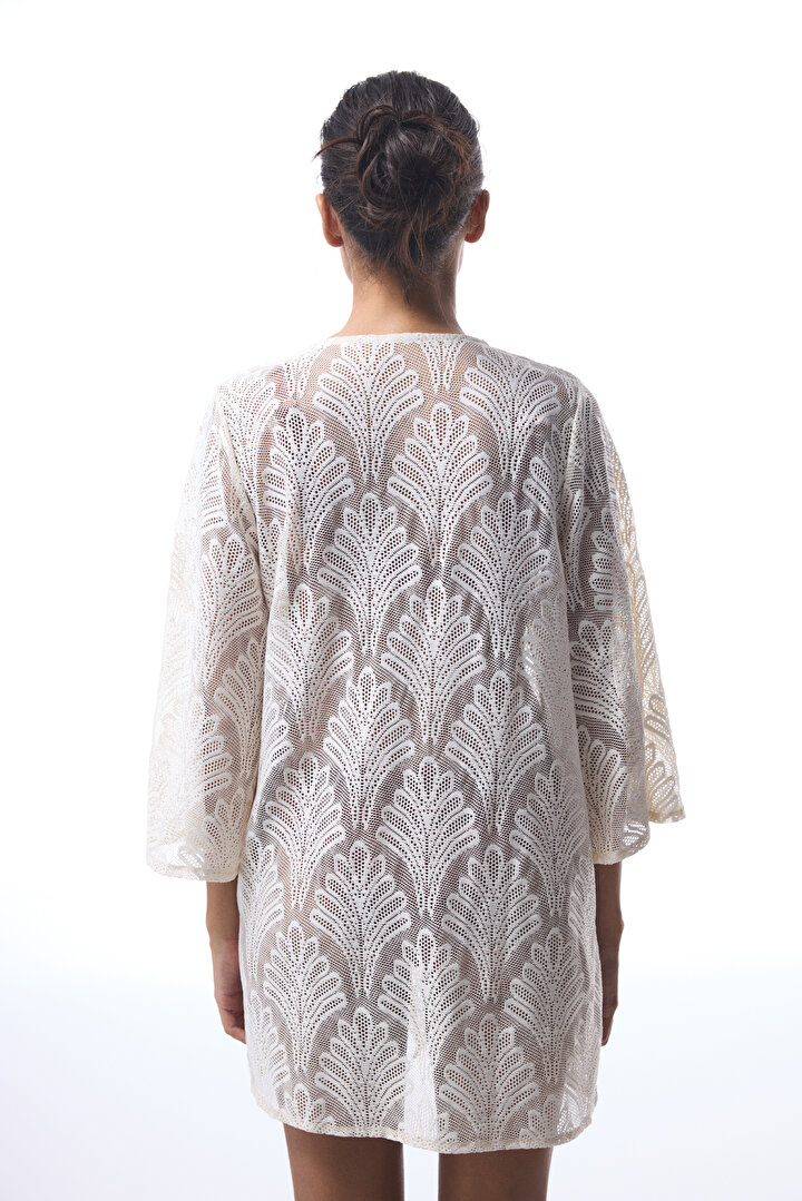 Lace Ekru Kimono - 2