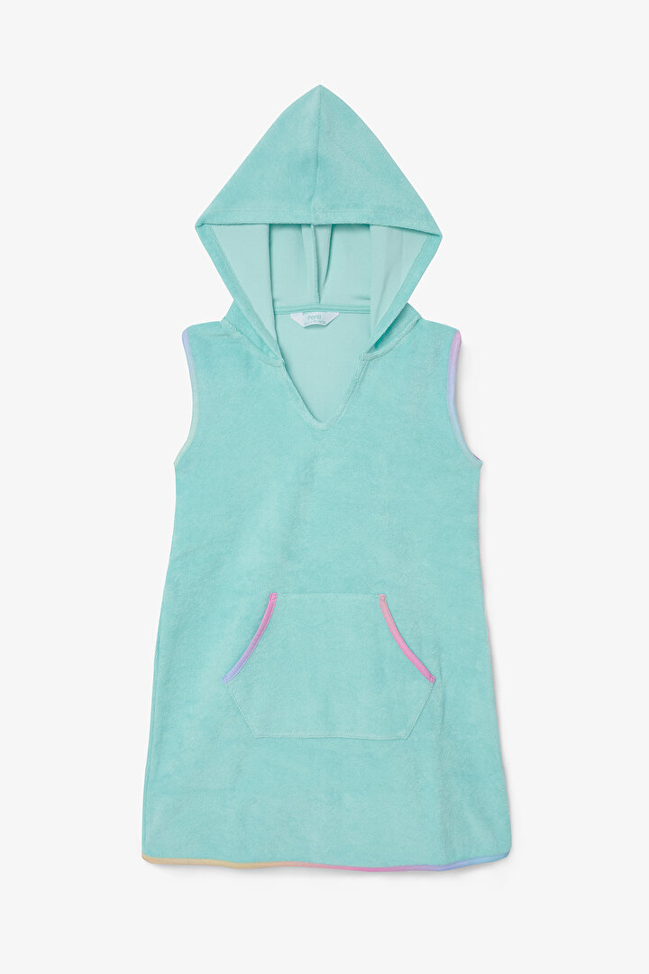 Girls Beach Mint Towel Dress - 1
