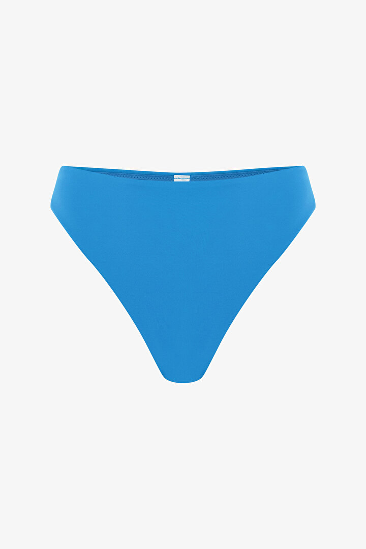 Mavi Yüksek Bel Slip Bikini Altı - 4