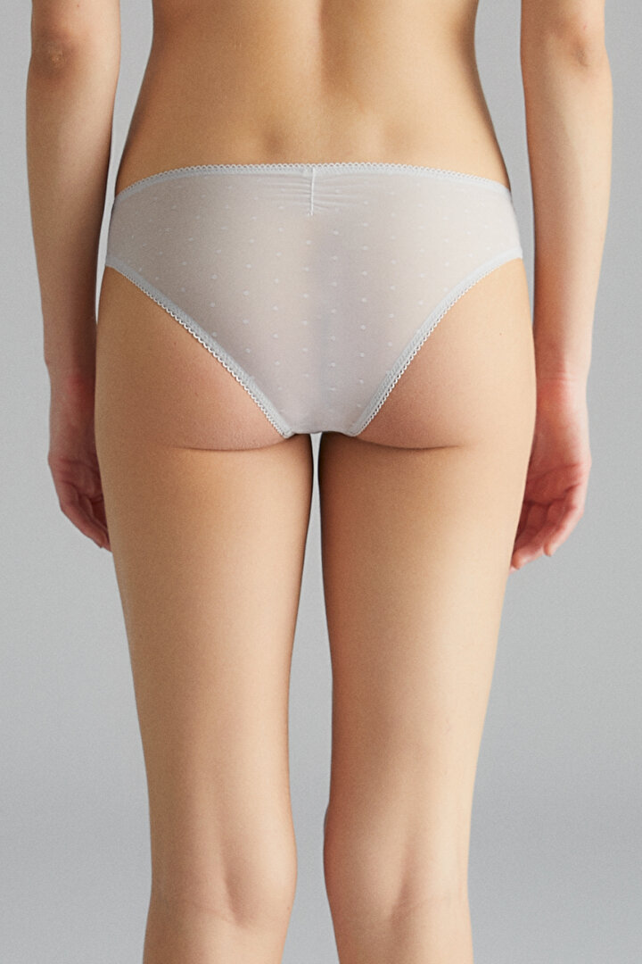 Silver Color Lotus Mesh Slip Panties - 2