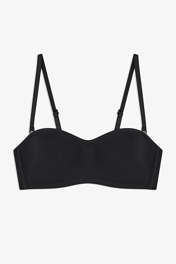 Siyah Kız Çocuk Balconette Erkek Çocuk Pamuklu Sütyen - 1