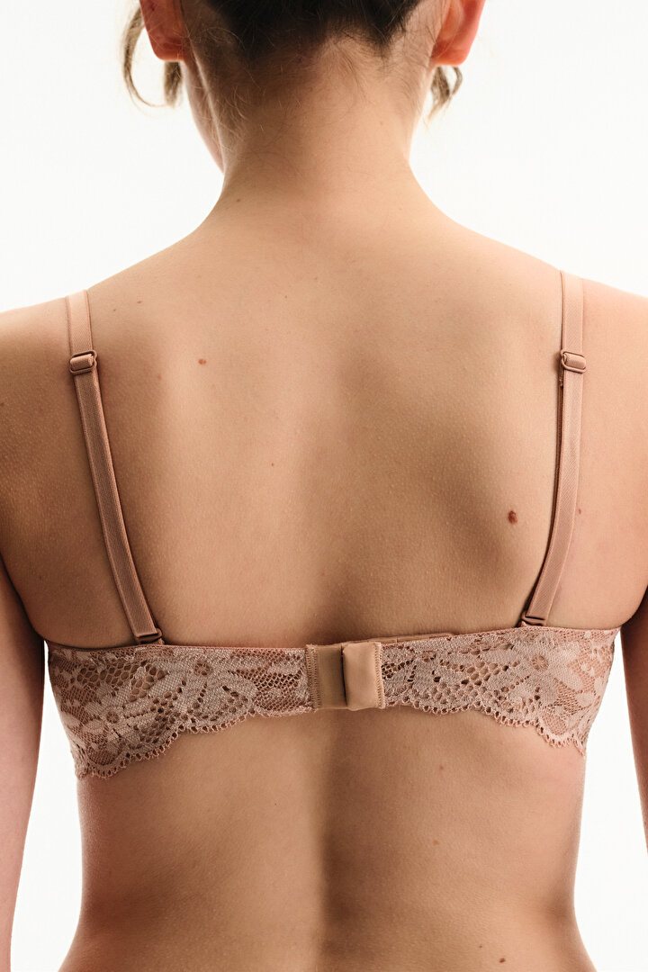 Bej Bloom Lace Dantel Sütyen - 2