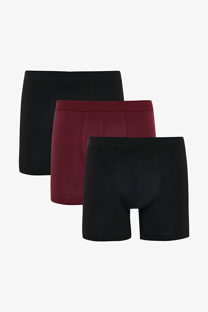 Erkek Pamuklu Basic Çok Renkli 3'lü Boxer - 1