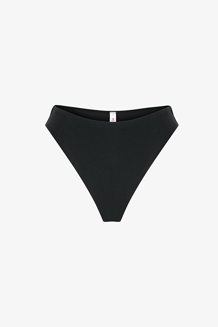 Siyah High Leg Slip  Bikini Altı - 1