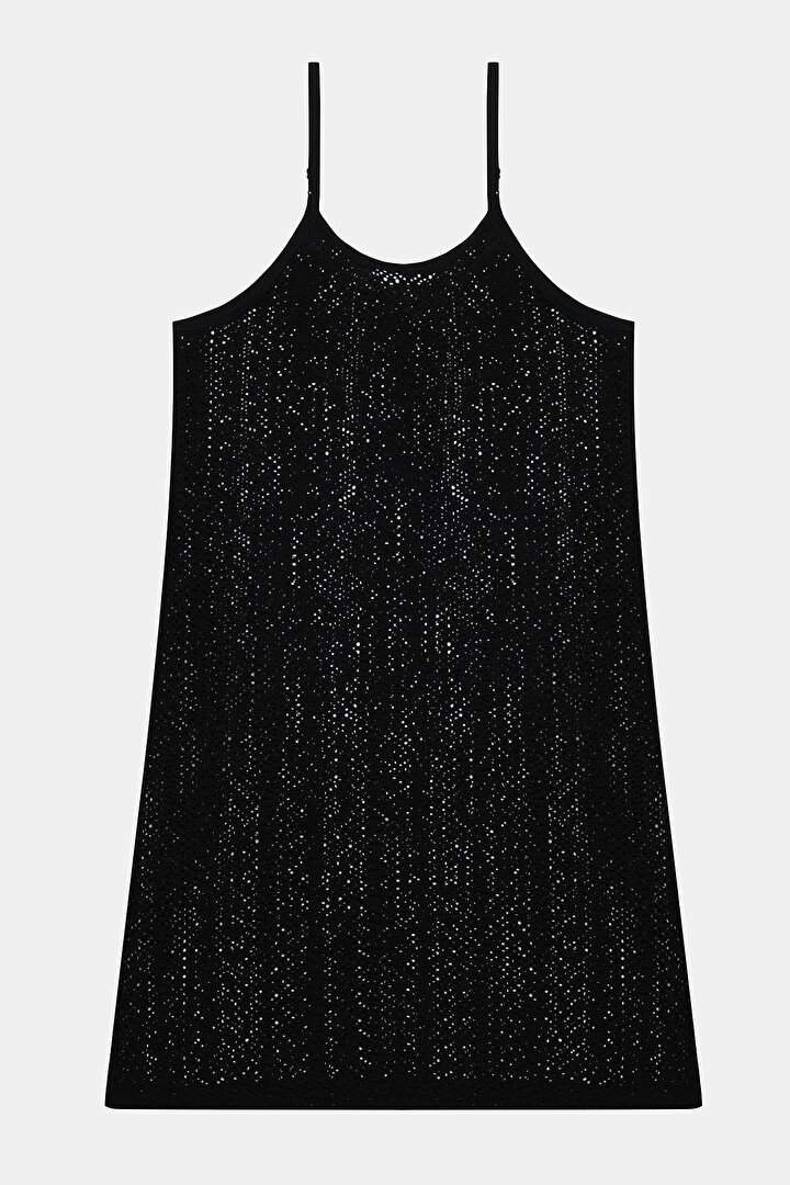 Genç Kız Mora Siyah Elbise - 1