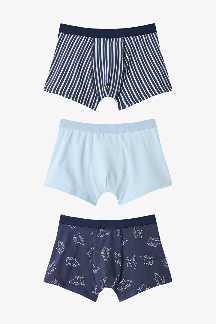 Boys Bear Patterned 3-Pack Boxer - 1