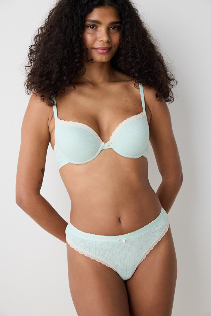 Viva Push Up Mint Cotton Bra - 1