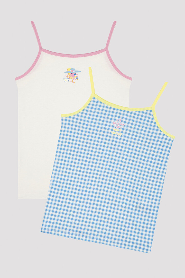 Girls Plaid 2in1 Cami Athlete - 1
