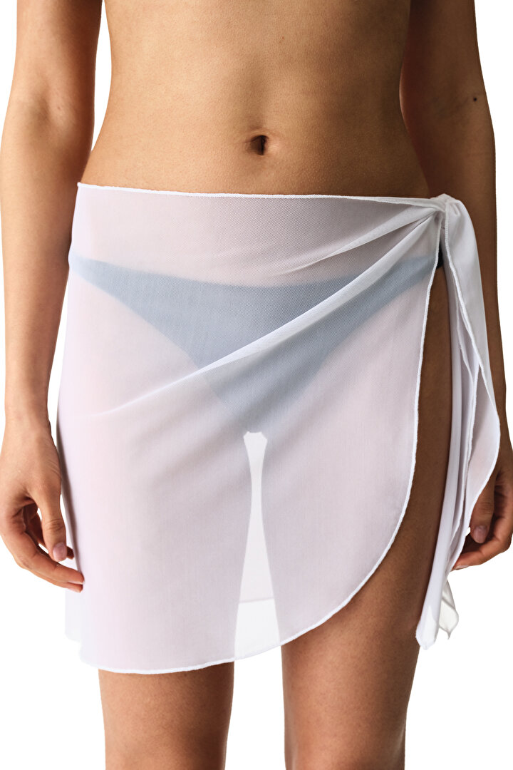 Beyaz Jolie Mesh Pareo - 1