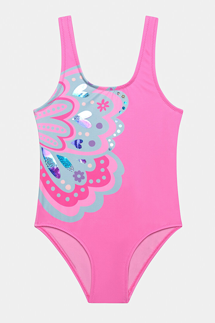 Kız Çocuk Butterfly Pembe Mayo - 1