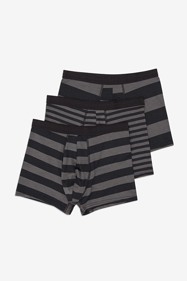 3in1 Black Stripe Multi Colour Boxer - 1