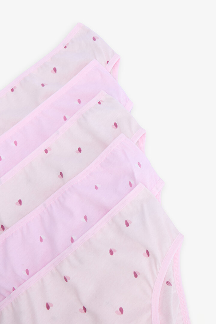 Girls Two Heart Heart Patterned 5-Pack Panties - 2