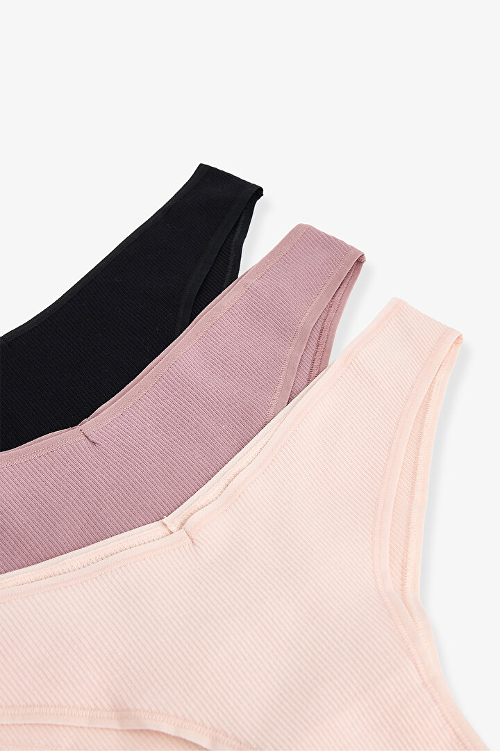 Renkli Soft Tones 3'lü V Model Brazilian Külot - 1