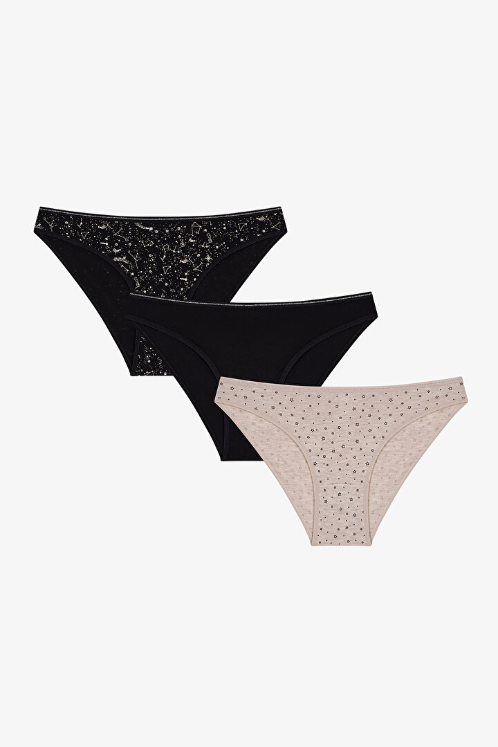 Starry Whisper Galaksi Desenli 3'lü Slip Külot - 1