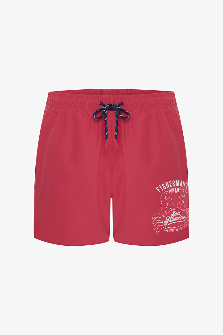 Kırmızı San Francisco Erkek Şort Mayo - 1