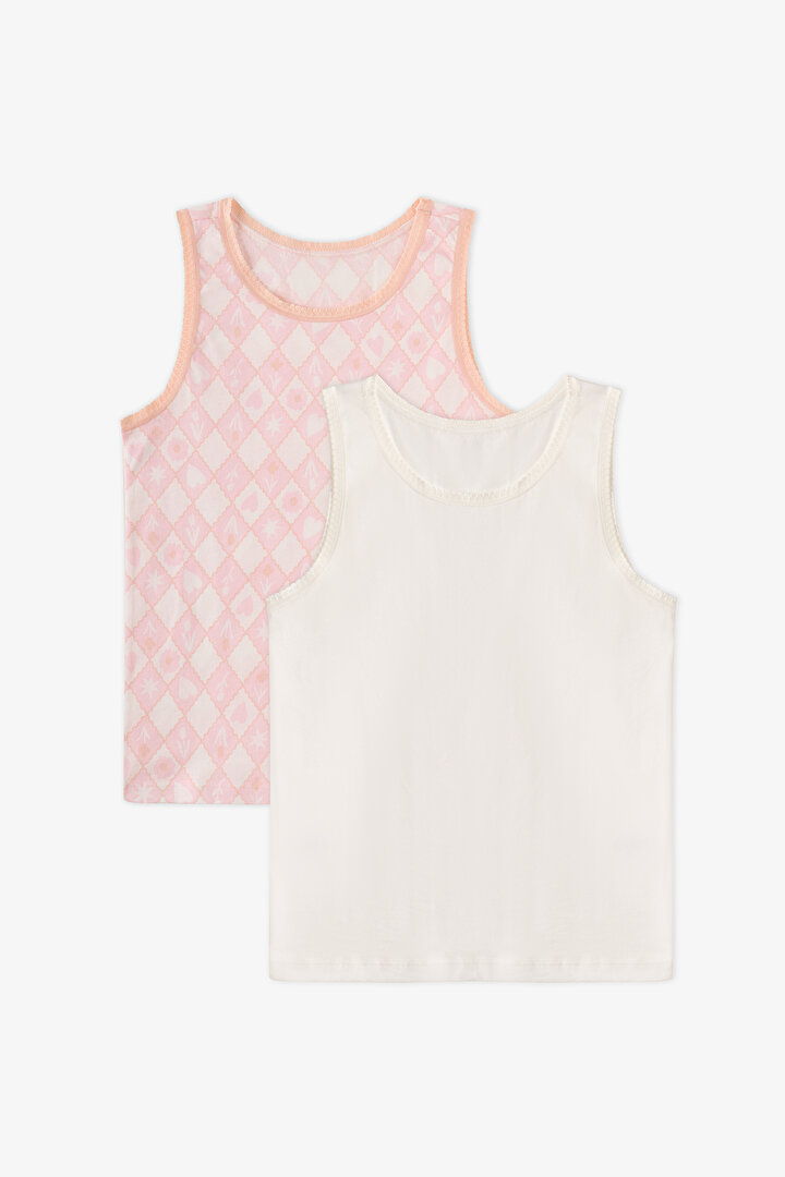 Girls' Princess Print Floral 2-Pack Vest - 1