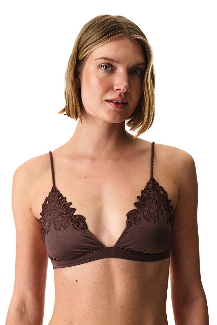 Kahverengi Valeria Üçgen Fit Bikini Üstü - 2