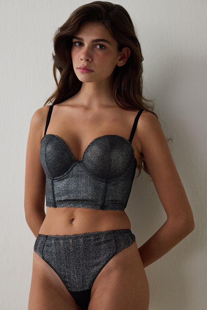 Gümüş Antrasit Perfetto Shinny Croplet - 1