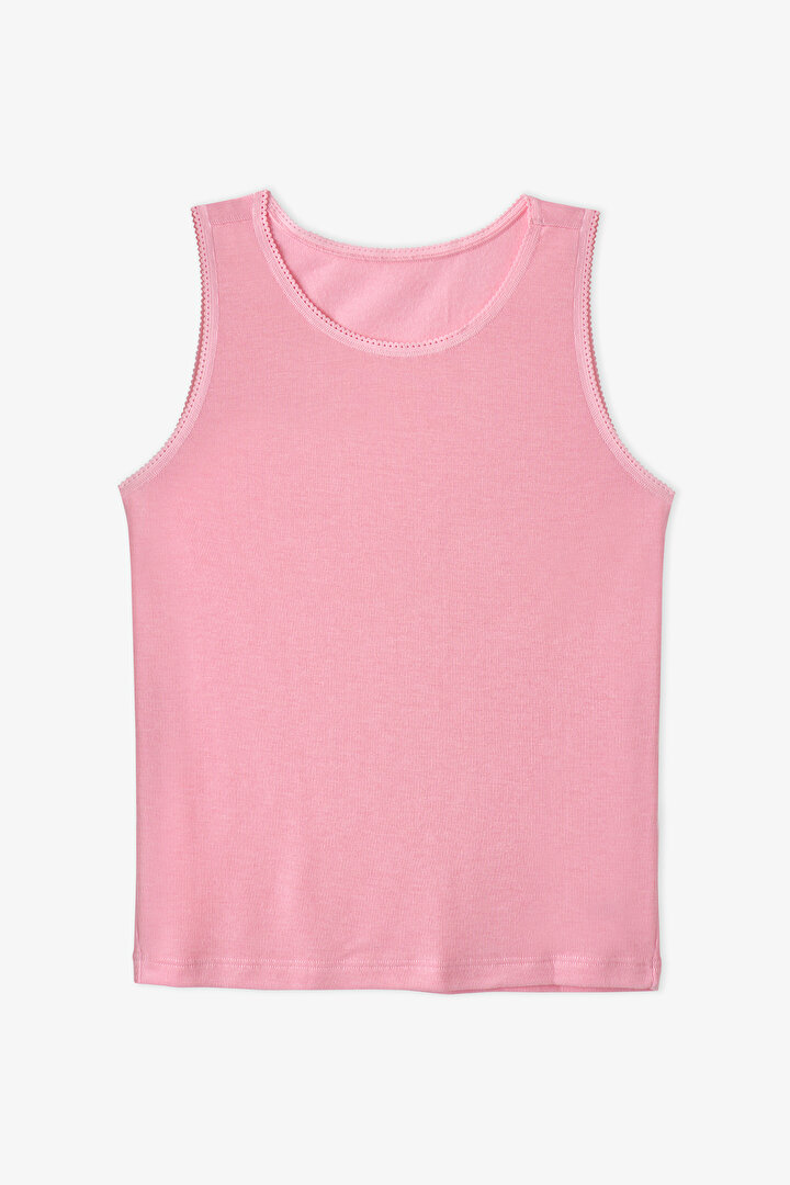 Kız Çocuk Pembe Flory Çiçekli 2'li Atlet - 2