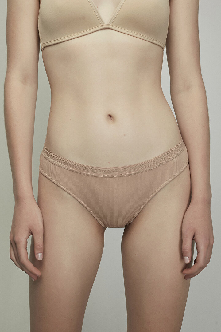 Beige Cotton Slip - 1