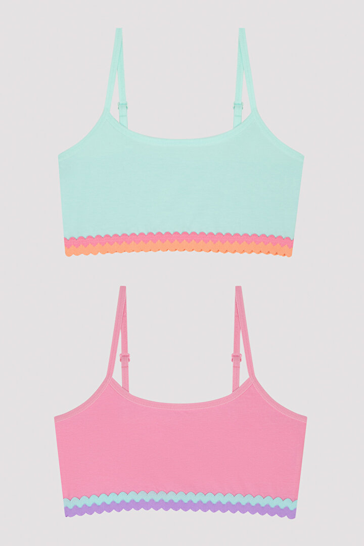 Girls Colorful 2in1 Crop Top - 1