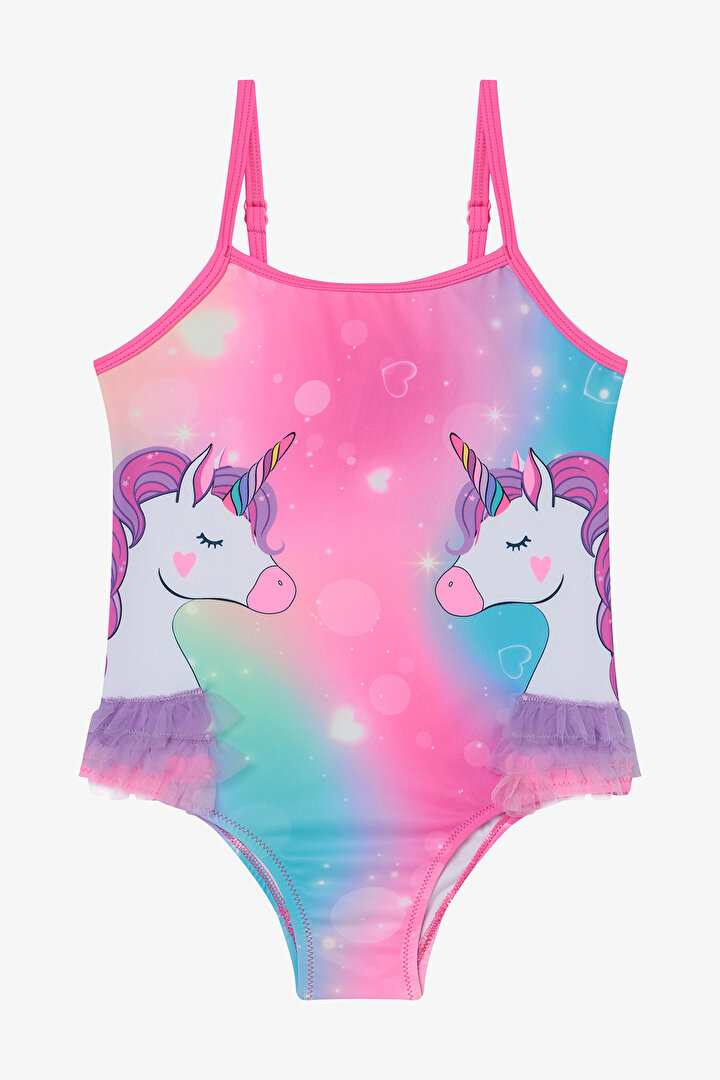 Kız Çocuk Sweet Unicorn Fırfırlı Sport Mayo - 1