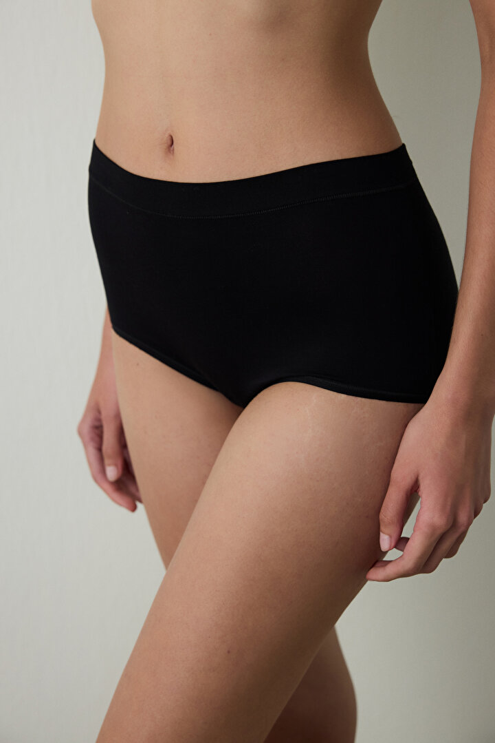Siyah Collagen Yaşlanma Karşıtı Yüksek Bel Slip Külot - 1