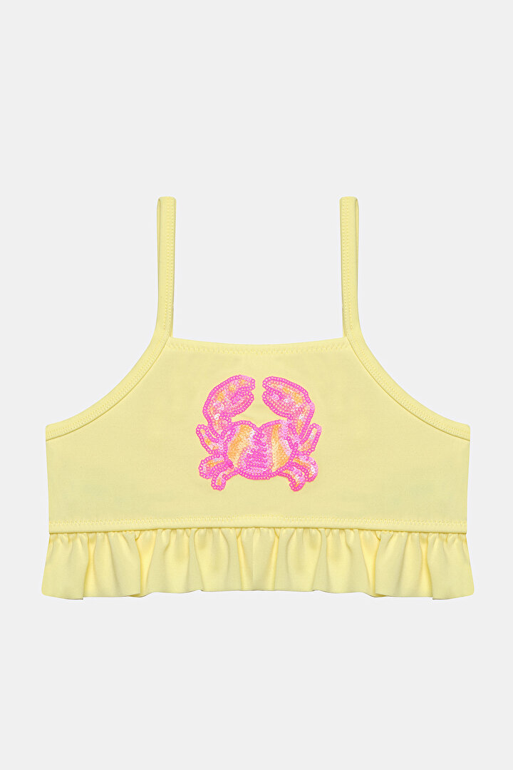 Kız Çocuk Crab Halter Sarı Bikini Takımı - 2