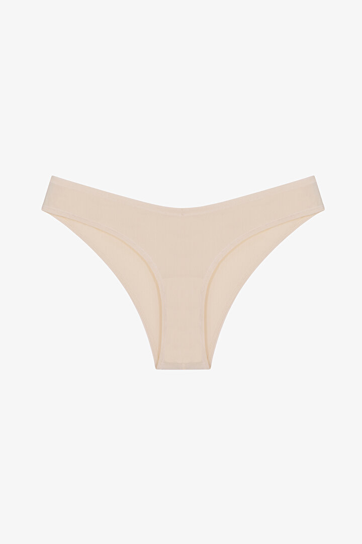 Ecru Essentials V Cut Brazilian Briefs - 1