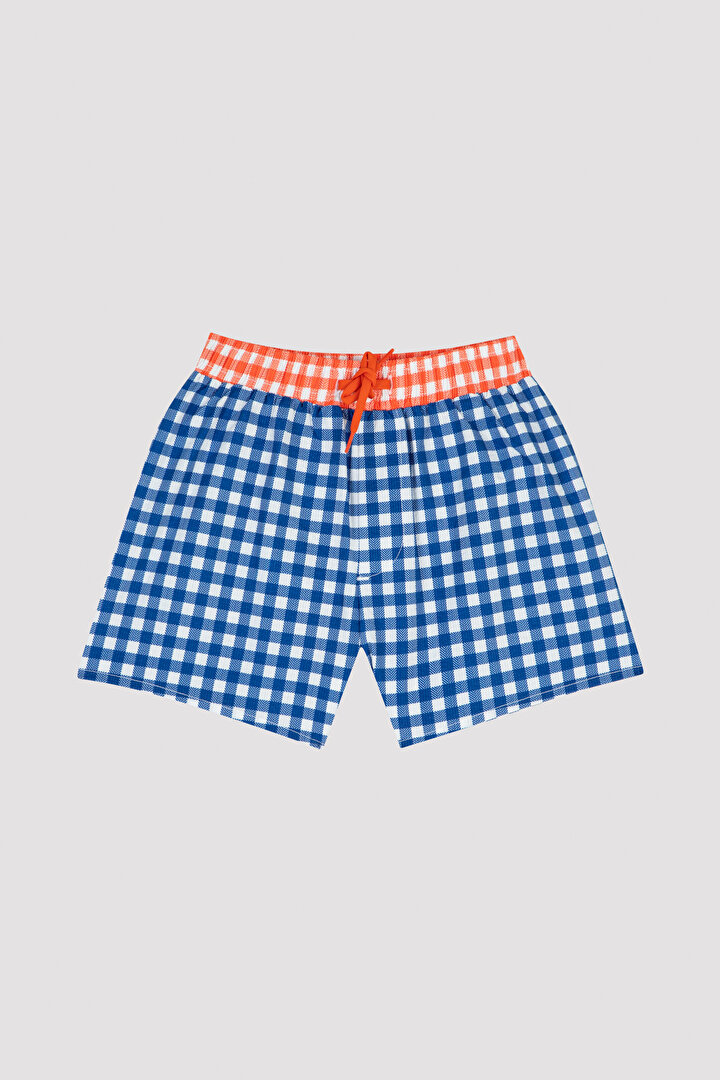 Boys Textured Gingham Short - 1