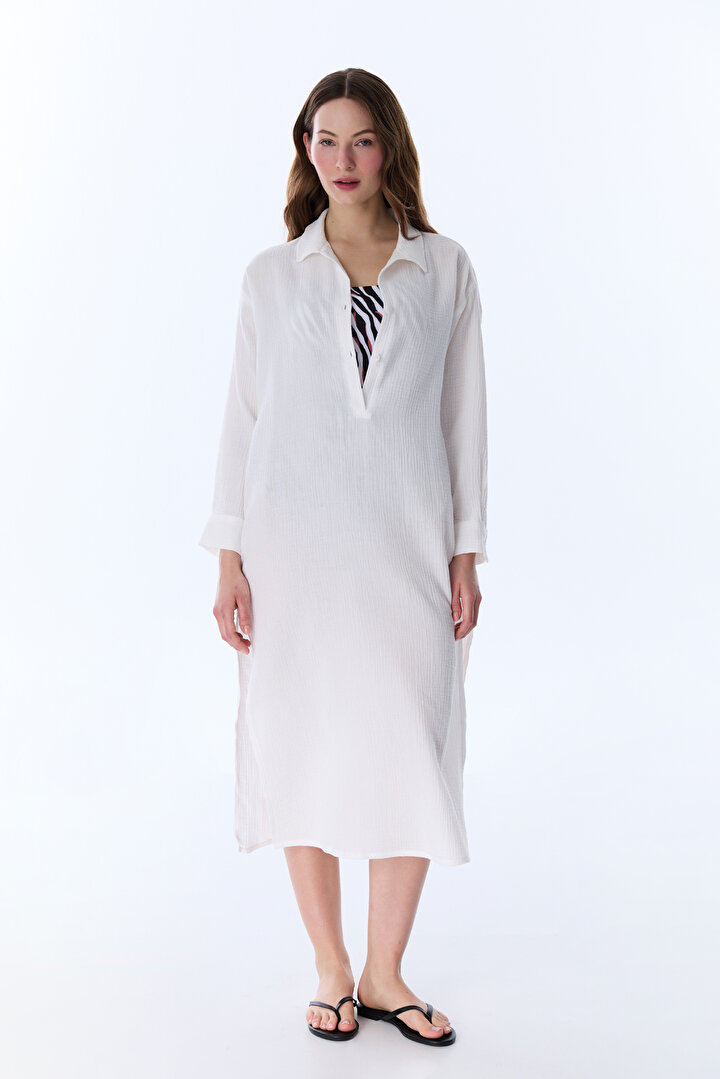 Beyaz Bia Kaftan - 1