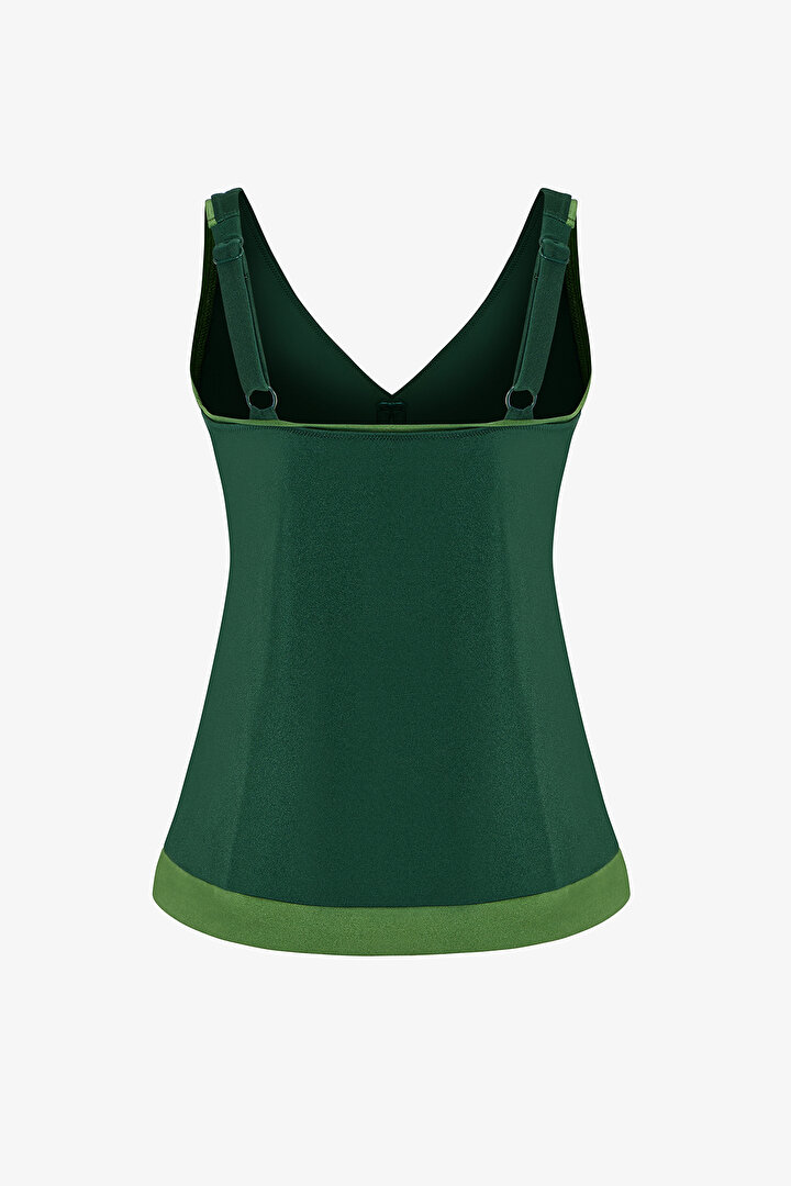 Koyu Yeşil Lola Tankini Bikini Üstü - 2