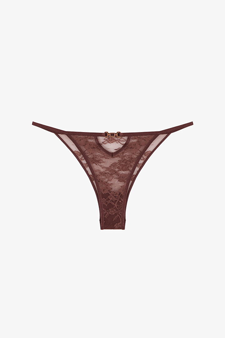Kahverengi Strap Brazilian Külot - 1